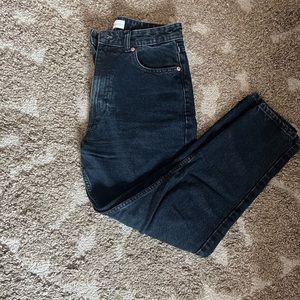 Zara high-rise loose fit black jeans